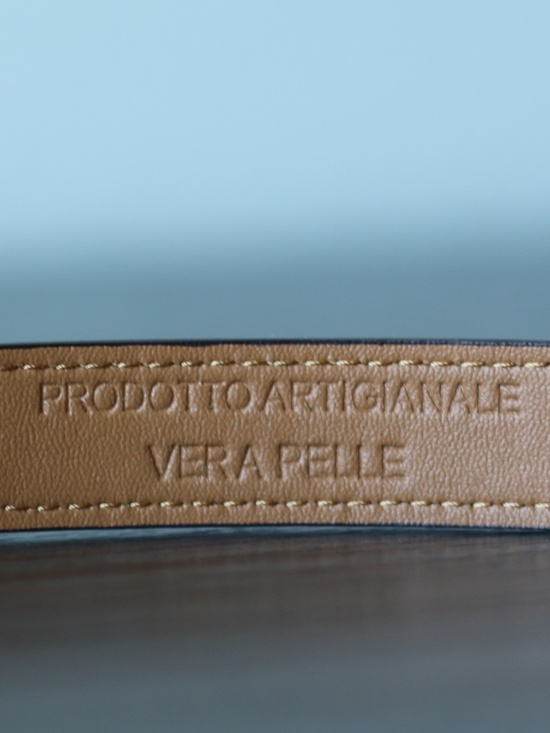 Vera Pelle Tan Leather Belt with Silver Tone Buckle main image 4